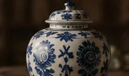 A blue-and-white ginger jar.